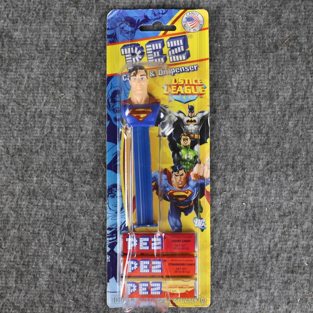 PEZ Justice League Superman Candy Dispenser Superhero Figure New 330945